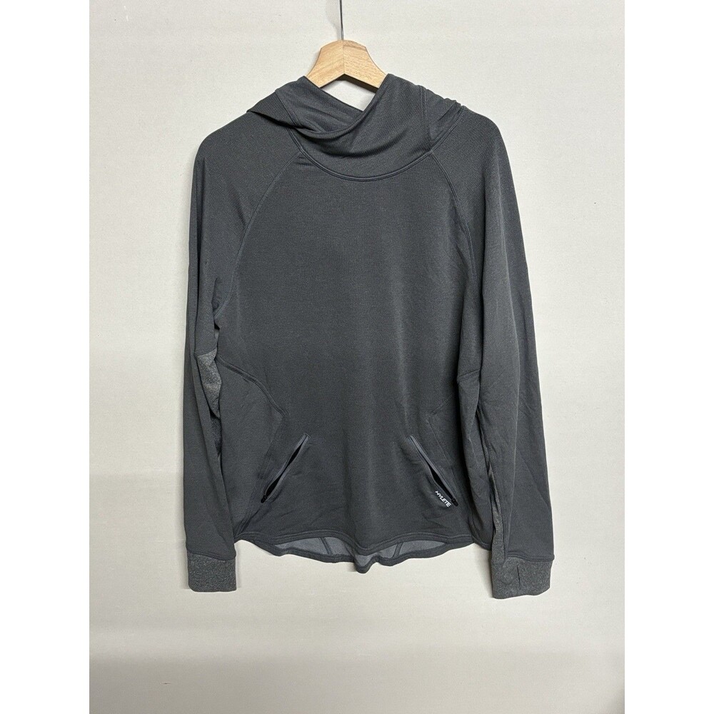 Hoodie Mens Large Gray Hylete Performance High Neck Pullover Athleisure Pockets